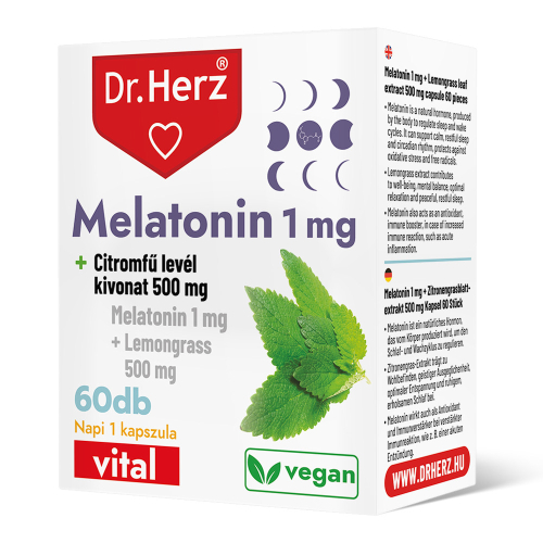 DR Herz Melatonin 1mg + Citromfű 500 mg 60 db kapszula