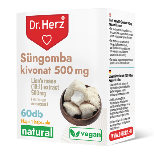 DR Herz Süngomba 500 mg 60 db kapszula doboz