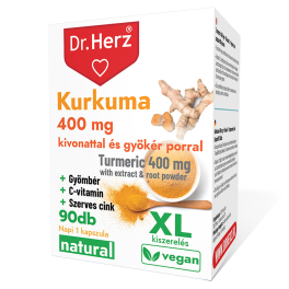   DR Herz Kurkuma+Gyömbér+C-vitamin+Szerves Cink 90 db kapszula