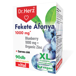 Dr Herz Fekete Áfonya 1000mg + Szerves Cink kapszula 90 db