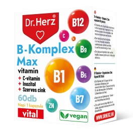   Dr Herz B-Komplex Max+C-vitamin+Inozitol+Szerves Cink kapszula 60 db