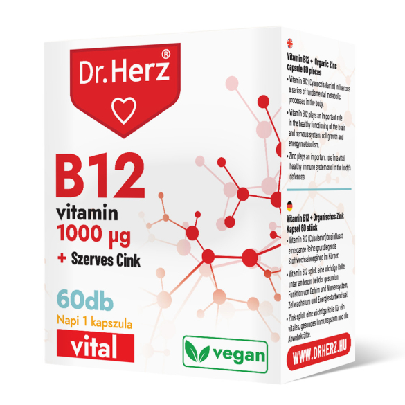 Dr. Herz B12 1000 mcg + Szerves Cink kapszula 60 db DOBOZOS