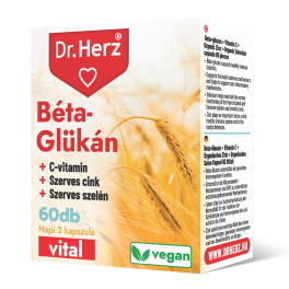   Dr Herz Béta-Glükán+Szerves Cink,Szelén+C-vitamin vegan kapszula 60 db 