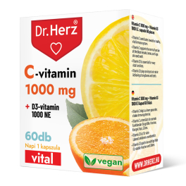   Dr Herz C-vitamin 1000 mg + D3-vitamin 1000 NE kapszula 60 db 
