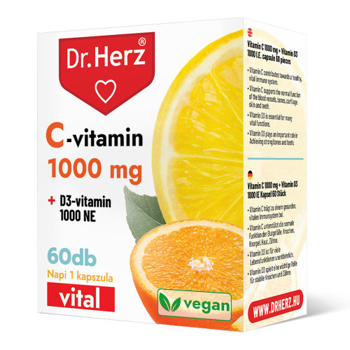 Dr Herz C-vitamin 1000 mg + D3-vitamin 1000 NE kapszula 60 db 