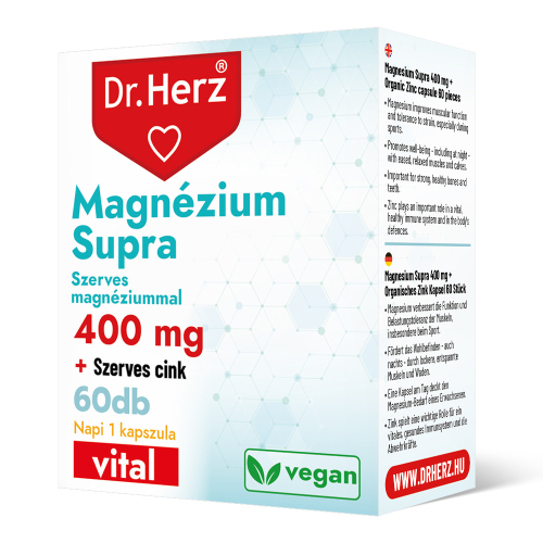 Dr Herz Magnézium Supra 400 mg + Szerves Cink kapszula 60 db 