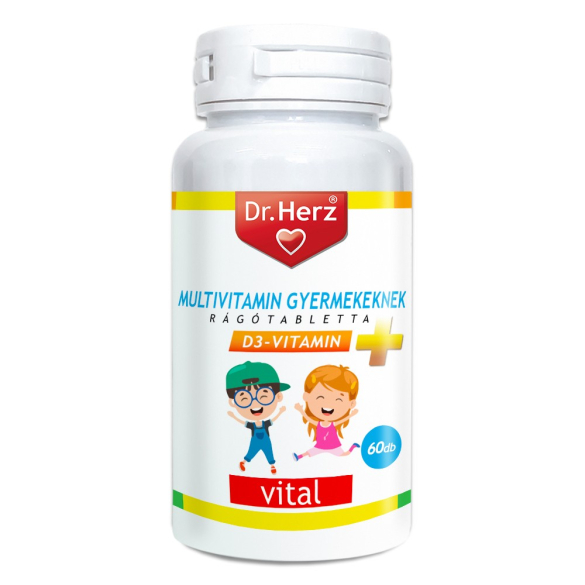 Dr. Herz Multivitamin Gyerekeknek+D3 rágótabletta 60db 