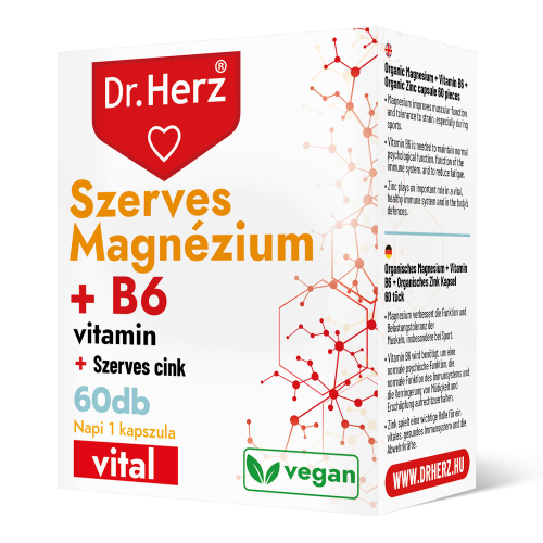 Dr Herz Szerves Magnézium+B6+Szerves Cink kapszula  60 db DOBOZOS