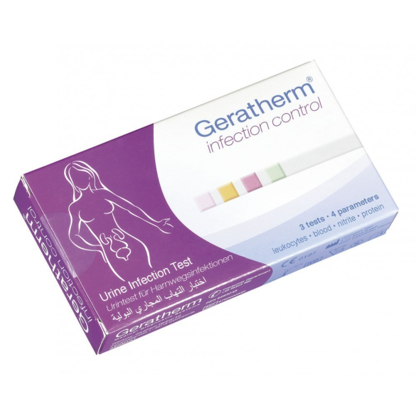 Geratherm Vizeletvizsgálati teszt húgyúti fertőzéseknél  3db  /EP kártyára adható/   ( Lejárat: 2024/06)