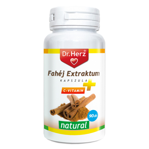 Dr. Herz Fahéj Extraktum + C-vitamin kapszula 90 db      /Lejárat: 2024/08/