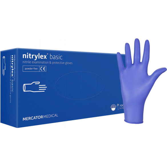 NITRYLEX BASIC A100 BLUE - nitril púdermentes kék vizsgálókesztyű XS