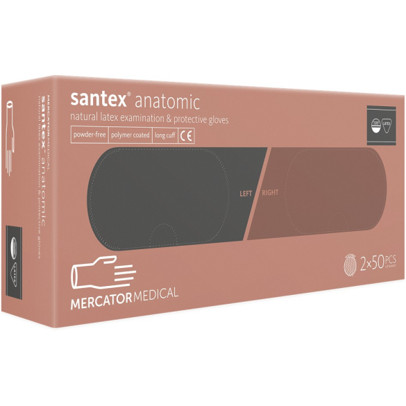 Santex® anatomic púdermentes latex vizsgáló kesztyű púderes 8.5 L-XL